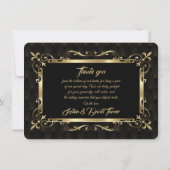 Charm Roaring 20s Gold Art Déco Mariage Merci (Dos)