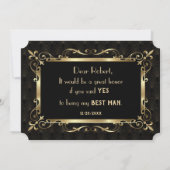 Charm Roaring 20s Goud Art Deco Wees mijn getuige Kaart (Achterkant)