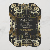 Charm Roaring 20's Great Gatsby Wedding Invitation (Devant / Derrière)