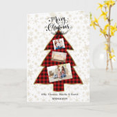 Charm Rood Buffalo Goud Uw Foto Prettig Kerstfeest Kaart (Gele Bloem)