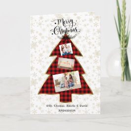 Charm Rood Buffalo Goud Uw Foto Prettig Kerstfeest Kaart