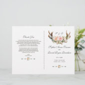 Charm Roze Blush Bloemgewei Trouwprogramma (Staand voorkant)