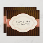  Charm roze en chocolade Sla de datums op Save The Date (Voorkant / Achterkant)