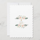 Charm Roze Witte Bloemen Gouden Virtuele Doop Kaart (Achterkant)