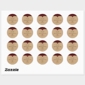Charm Rustic Red Buffalo Pset Monogram Weddenschap Ronde Sticker (Vel)
