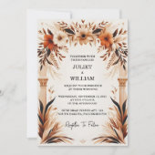 Charm rustieke fiesta bloemig Roos Spaans bruiloft Kaart (Voorkant)