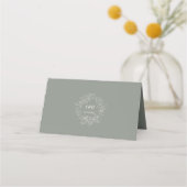 Charm Sage Groen Minimalistisch Bruiloft Tafelnumm (Achterkant)
