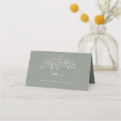 Charm Sage Groen Minimalistisch Bruiloft Tafelnumm (Voorkant)
