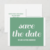 Charm Save the Date Briefkaart, Green Aankondigingskaart (Voorkant / Achterkant)