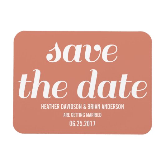 Charm Save the Date Magnet, Oranje Magneet (Horizontaal)