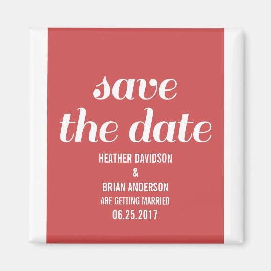Charm Save the Date Magnet, Red Magneet (Voorkant)