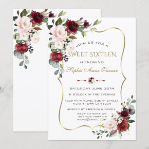 Charm Watercolour Blush Florale Gouden Lijst Sweet Kaart