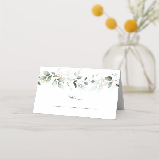 Charm Waterverf Airy Greenery Table Number (Voorkant)