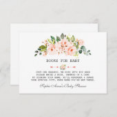 Charm Waterverf Living Koral Floral Baby shower Informatiekaartje (Voorkant / Achterkant)