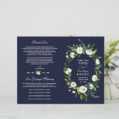 Charm Waterverf Wit Bloemmotief Donkerblauw Progra (Staand voorkant)