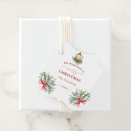 Charm we wensen u een prettige kerstkreet. bedankjes labels (In situ)