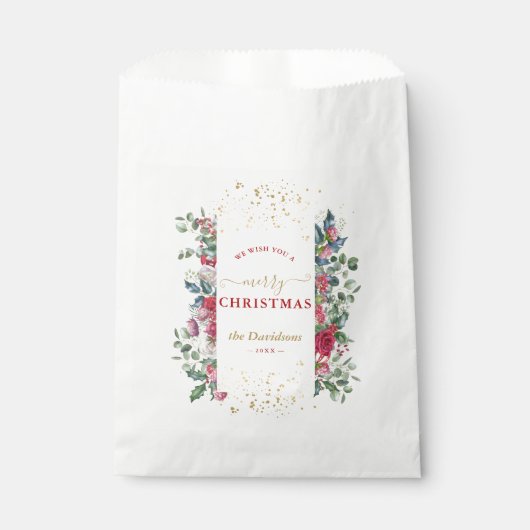 Charm we wensen u een prettige kerstkreet. bedankzakje (Voorkant)