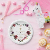 Charm White Cream Flowers Hij is een goudpaasmaker Papieren Bordje (Feest)