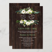 Charm Wit Bloem Kader Schuur I DO BBQ Kaart (Voorkant / Achterkant)