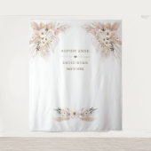 Charm Woestijn Witte Rozen Pampas Gras Bruiloft Wandkleed (Voorkant)