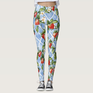 Charmant Aardbei & Bladpatroon – (2) Leggings