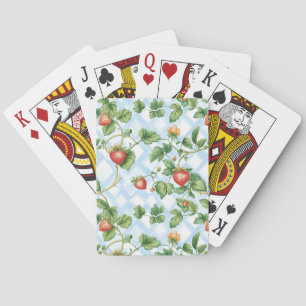 Charmant Aardbei & Bladpatroon – Pokerkaarten