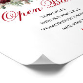 Charmant Affiche de Mariage Burgundy Open Bar (Coin)