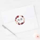 charmant autocollant à mariage floral bordeaux (Enveloppe)
