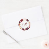 charmant autocollant à mariage floral rouge bordea (Enveloppe)
