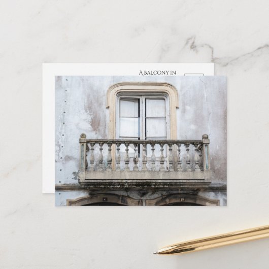 Charmant balkon in Portugal Briefkaart (Voorkant / Achterkant in situ)