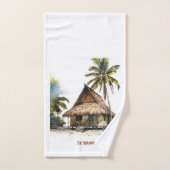 Charmant Beach House Scène Waterverf Design Bad Handdoek (Handdoek)