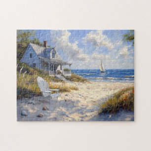Charmant Beachfront Cottage Schilderachtig Oceaan Legpuzzel