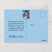 Charmant besneeuwd kerstdorp briefkaart (Achterkant)