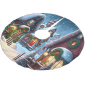 Charmant besneeuwd kerstdorp kerstboom rok (Gekanteld)