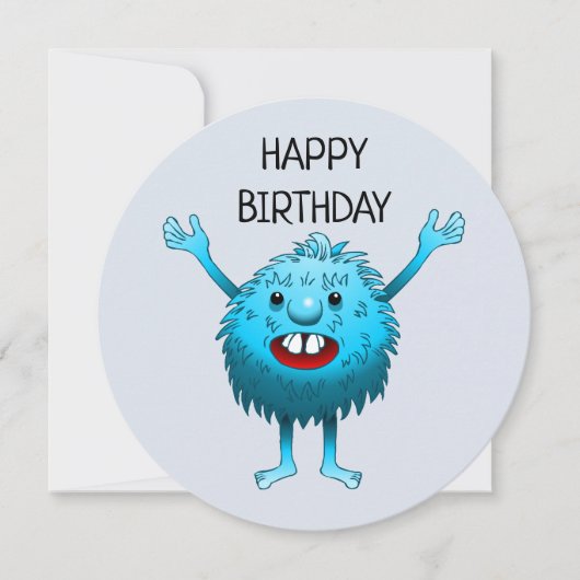 Charmant blauw schepsel kaart (Voorkant)