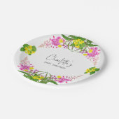 Charmant Bloemen Geel Roze Wildflower Script Papieren Bordje (Gekanteld)