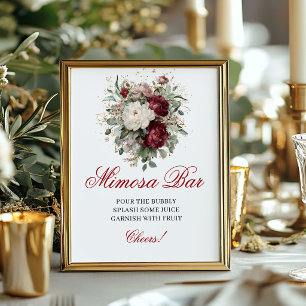 Charmant Blush Burgundy Mimosa Bar 8x10 Bord Poster