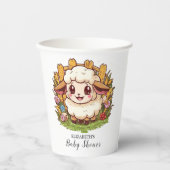 Charmant boerenerf schaap Baby shower Papieren Bekers (Voorkant)