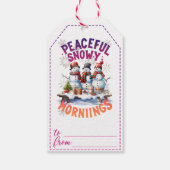 Charmant bonhomme de neige étiquettes cadeaux de N (Dos)