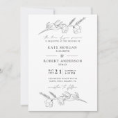 Charmant Botanique Élégant Mariage Invitation (Devant)