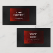 Charmant Carte de visite gris clair rouge attrayan (Devant / Derrière)