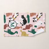 Charmant chats dessinés à la main sur arrière - pl (Serviette à main)