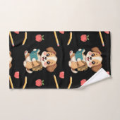 Charmant chiot lisant, motif cartable (Serviette à main)
