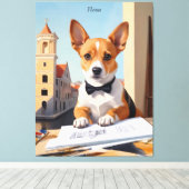 Charmant Corgi Architect Hondenliefhebber Canvas Afdruk (Insitu (Houten vloer))