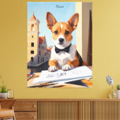 Charmant Corgi Architect Hondenliefhebber Canvas Afdruk (Insitu (Woonkamer))