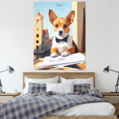 Charmant Corgi Architect Hondenliefhebber Canvas Afdruk (Insitu (Slaapkamer))
