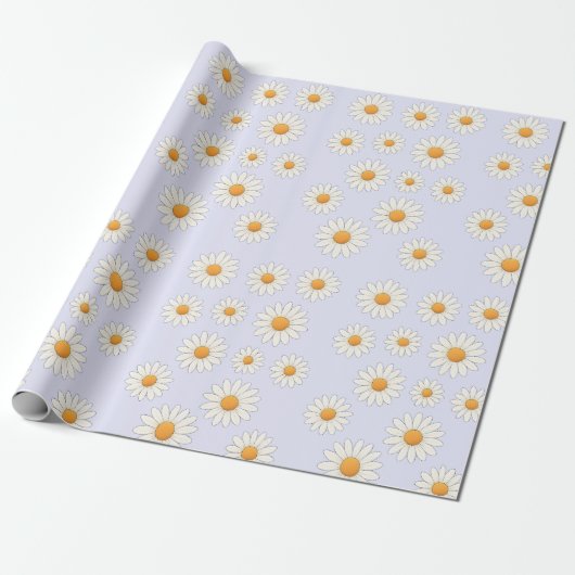 Charmant Daisy Pattern – Bloemencadeau Cadeaupapier (Uitgerold)