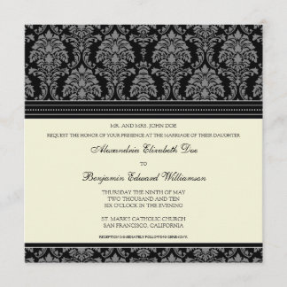 Charmant Damask Carré Faire-part de mariage :[fuzz