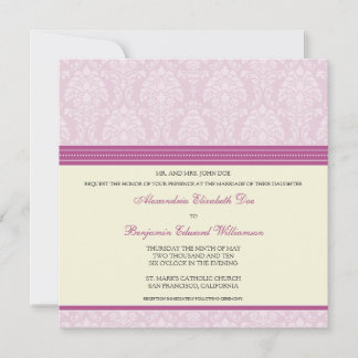 Charmant Damask Carré Faire-part de mariage : viol