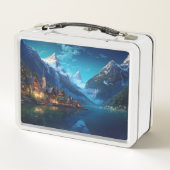 Charmant dorpje in Alpen, Europa. (Achterkant)